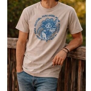 Threadless Walmazan Bebo Para Olvidar Spanish Cotton Graphic T-shirt Size L